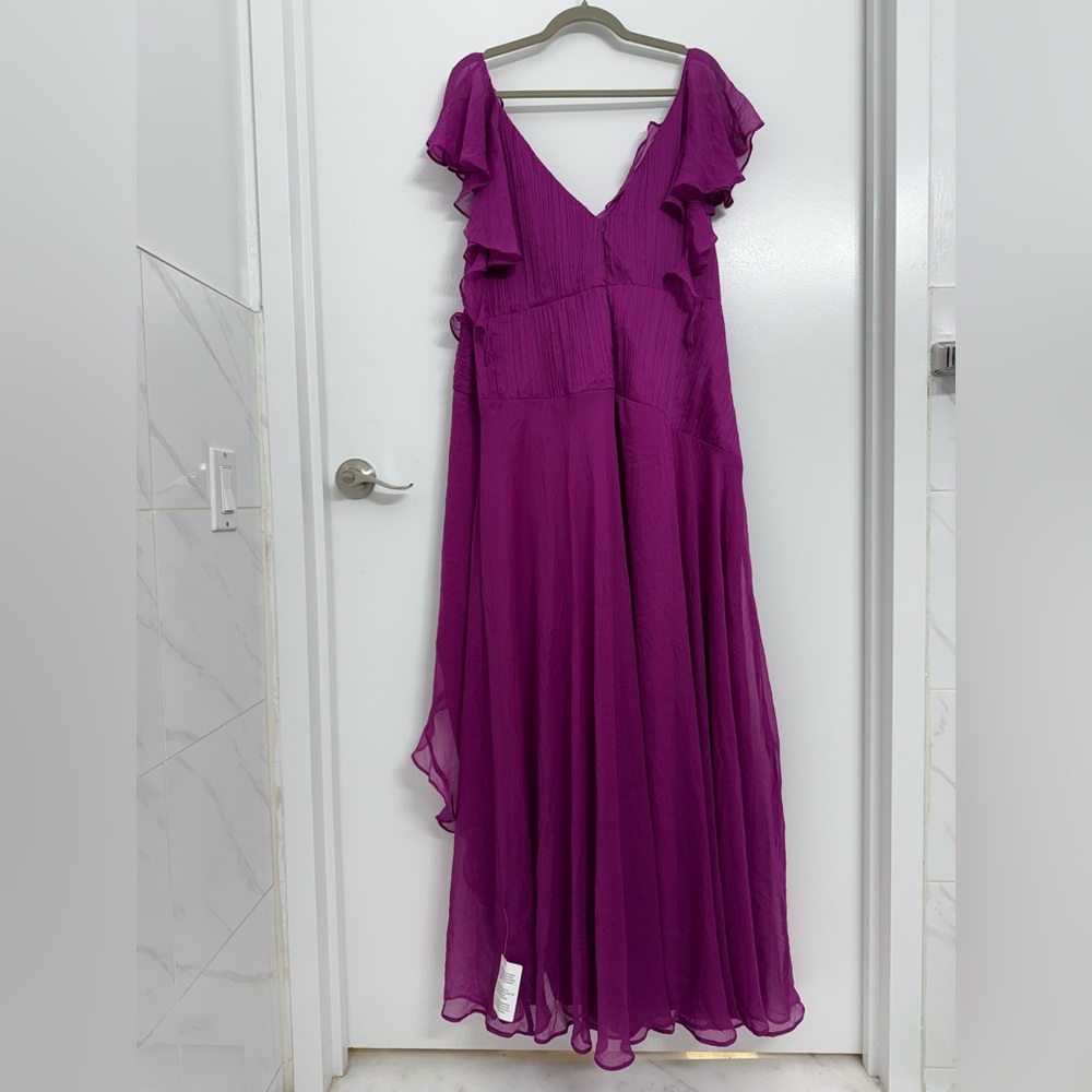 ASOS Curve Fuchsia Ruffled Maxi Dress - Picture 4 of 4